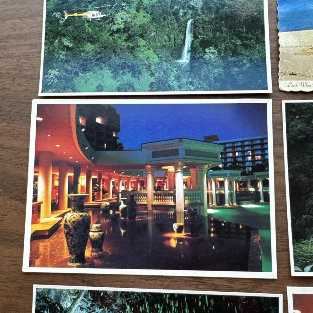 VTG‎ Lot 8 Hawaii Postcards Hotels Beach Air View Topless Bathing Beauty 1980s